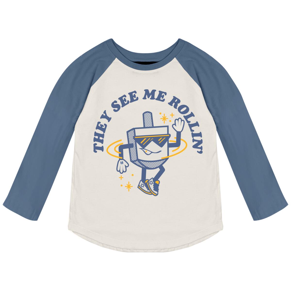 Tiny Whales See Me Rollin Raglan - Natural/Navy - Twinkle Twinkle Little One