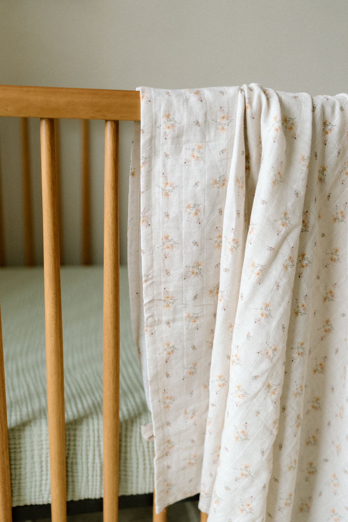 'Sea Moss' Sage Green Premium Muslin Crib Sheet - Twinkle Twinkle Little One