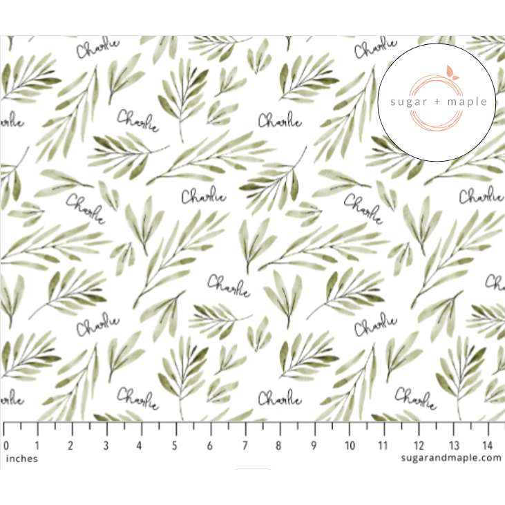 Sugar + Maple Plush Minky Fleece Personalized Blanket | Olive Branch - Twinkle Twinkle Little One