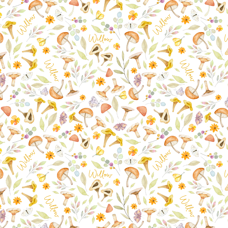 Sugar + Maple Plush Minky Fleece Personalized Blanket | Whimsical Mushroom - Twinkle Twinkle Little One