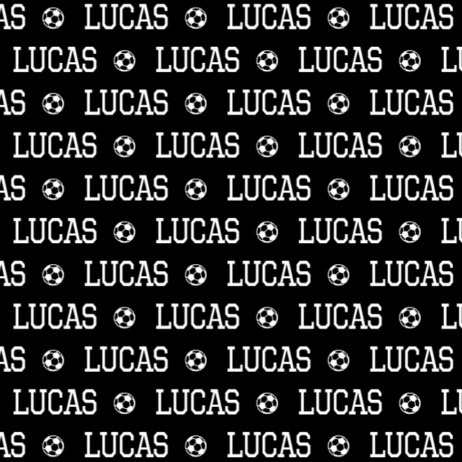 Sugar + Maple Plush Minky Fleece Personalized Blanket | Soccer Icon Repeating Name - Twinkle Twinkle Little One