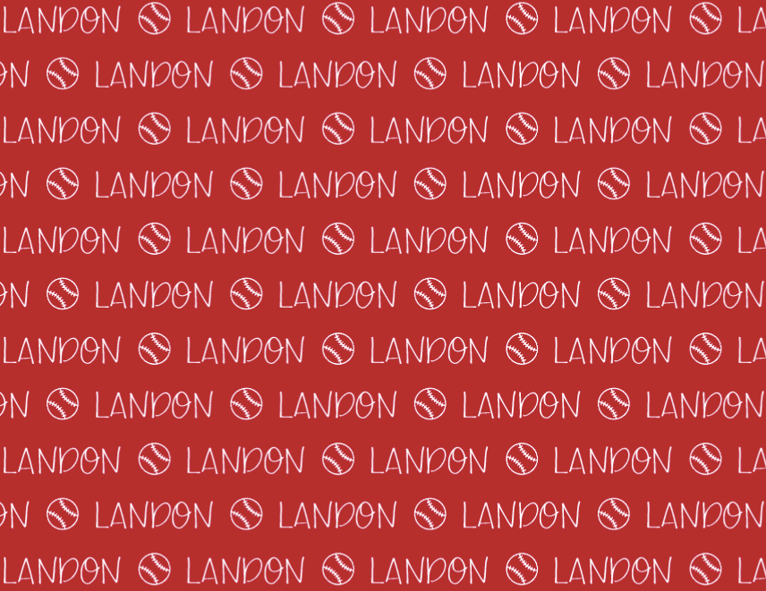 Sugar + Maple Plush Minky Fleece Personalized Blanket | Baseball Icon Repeating Name - Twinkle Twinkle Little One