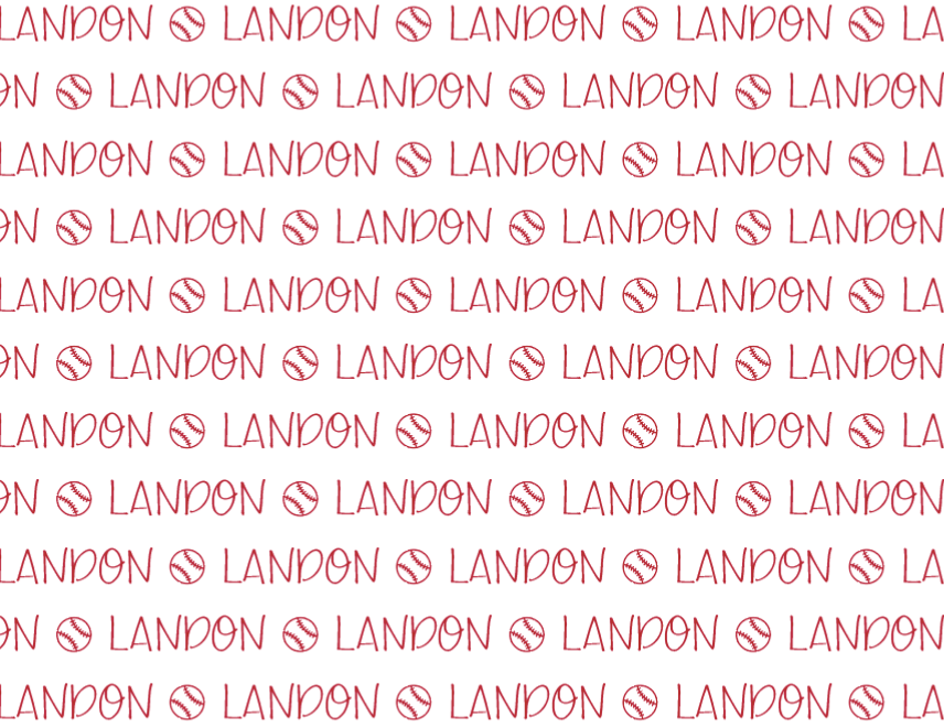 Sugar + Maple Plush Minky Fleece Personalized Blanket | Baseball Icon Repeating Name - Twinkle Twinkle Little One