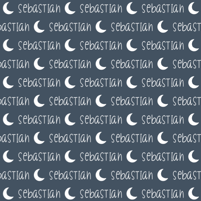 Sugar + Maple Plush Minky Fleece Personalized Blanket | Moon Icon Repeating Name - Twinkle Twinkle Little One