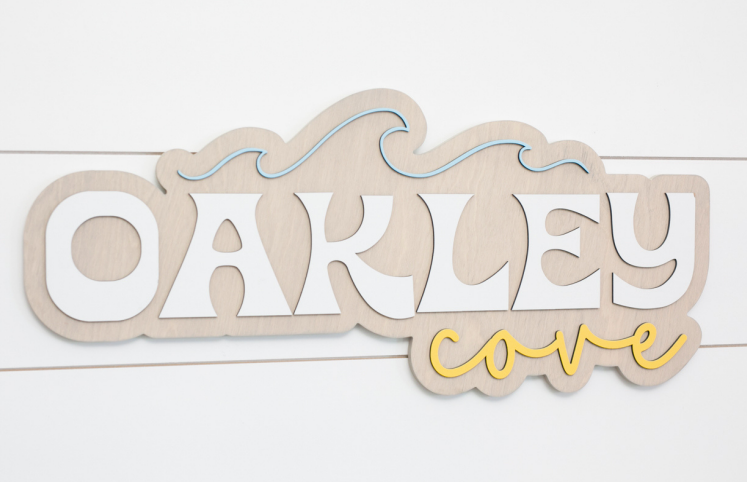 Sugar + Maple Personalized Bubble Wood Sign | Wave - Twinkle Twinkle Little One