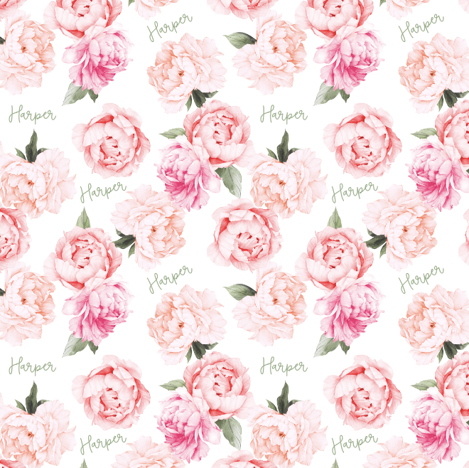 Sugar + Maple Personalized Bib | Peonies - Twinkle Twinkle Little One