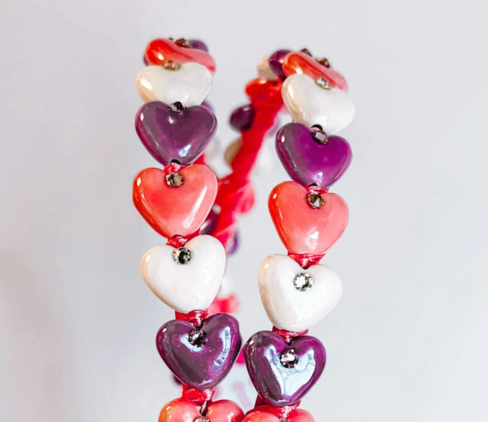 Pink & Purple Heart Charm Headband - Twinkle Twinkle Little One