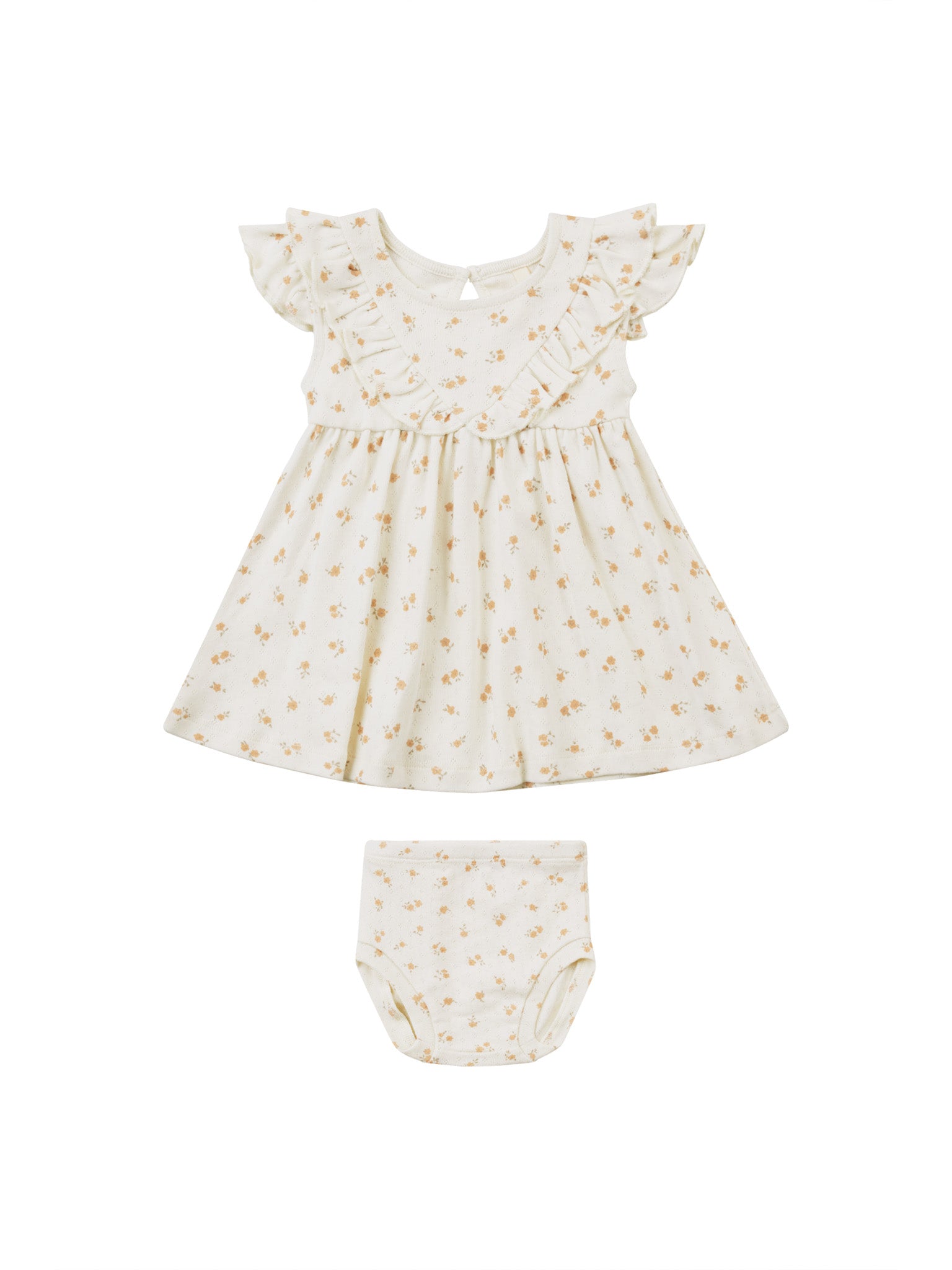 Sleeveless Ruffle V Dress - Ditsy Melon - Twinkle Twinkle Little One