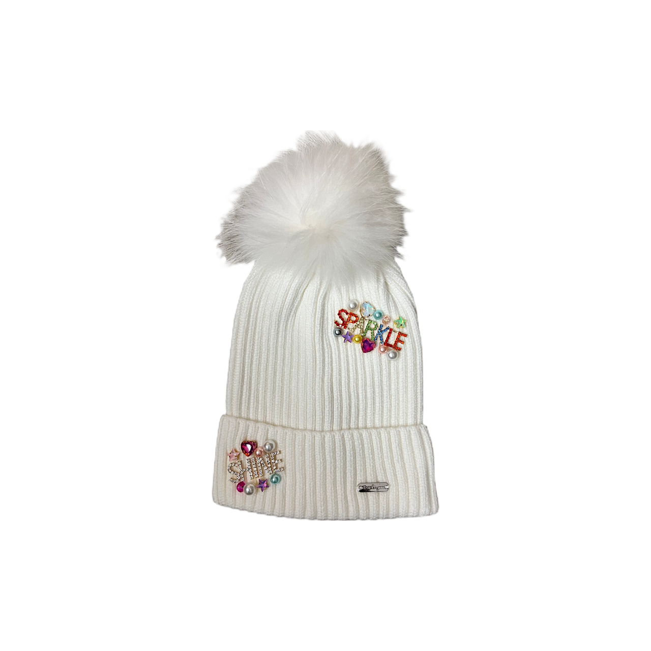 Sparkle & Shine Charm Hat with Fur Pom - Twinkle Twinkle Little One