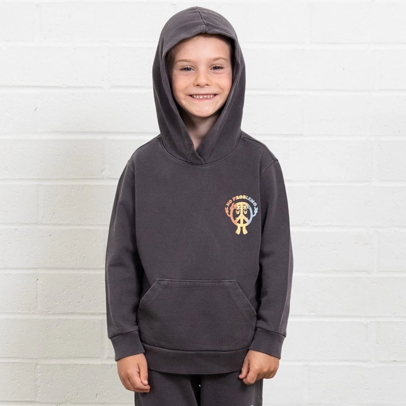 Tiny Whales No Problemo Hoodie - Mineral Black - Twinkle Twinkle Little One