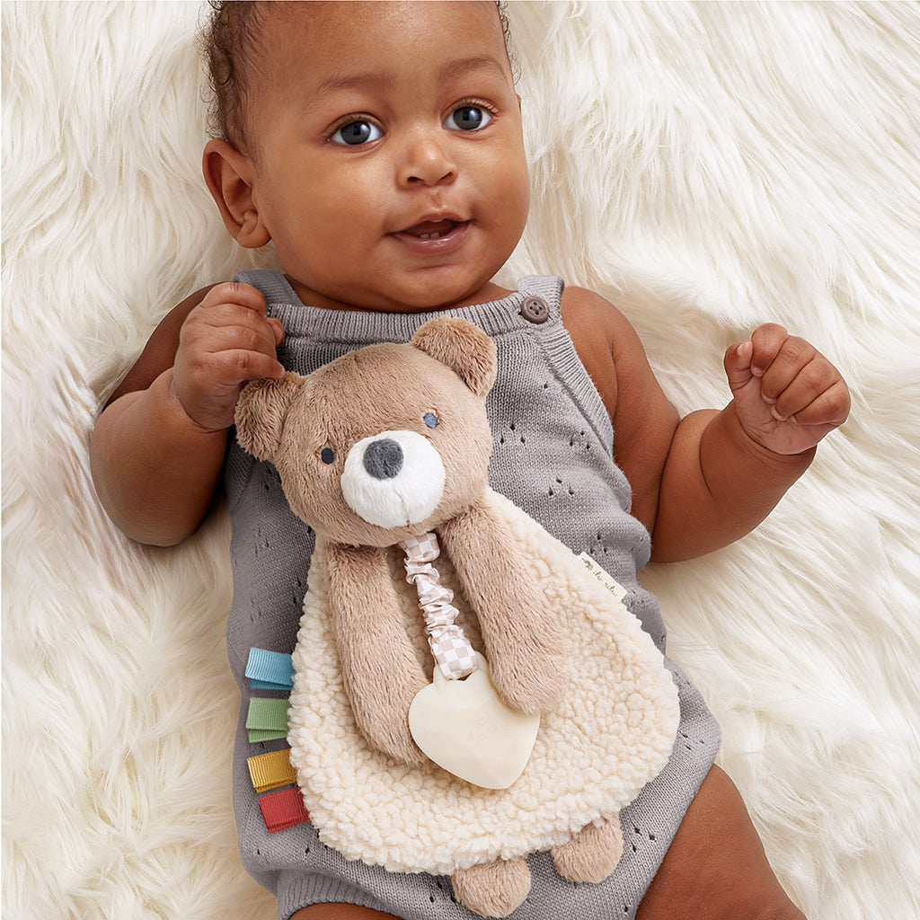 Itzy Lovey™ Plush And Teether Toy - Theo the Bear - Twinkle Twinkle Little One