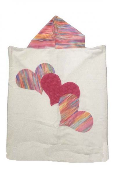 Triple Hearts Hooded Towel