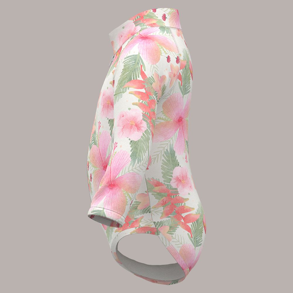 Tropical Flowers Zipper Rashguard Bodysuit - Twinkle Twinkle Little One