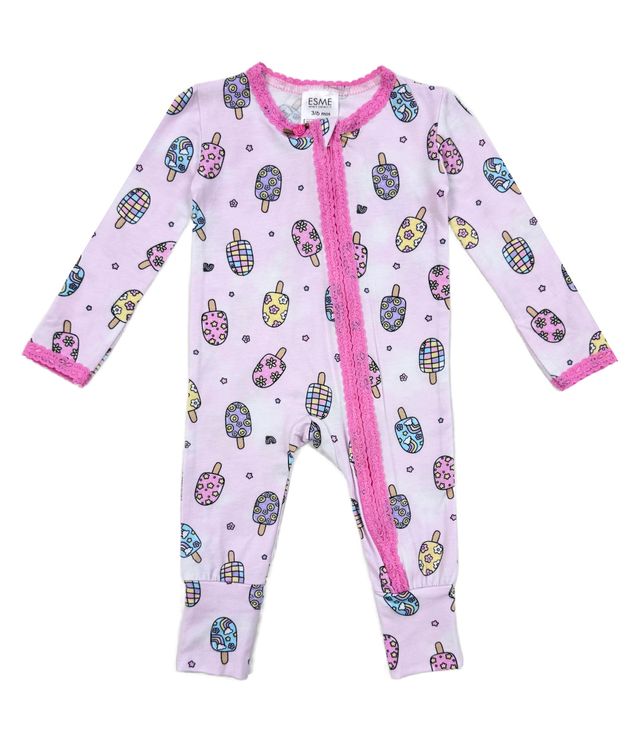 Groovy Popsicles Lace Trim Flip-Footie - Twinkle Twinkle Little One