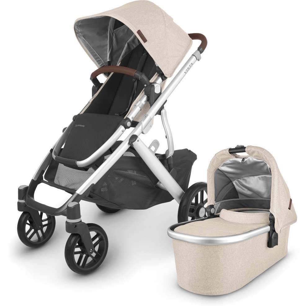 Buy declan-oat-melange-silver-frame-chestnut-leather UPPAbaby Vista V2 Stroller