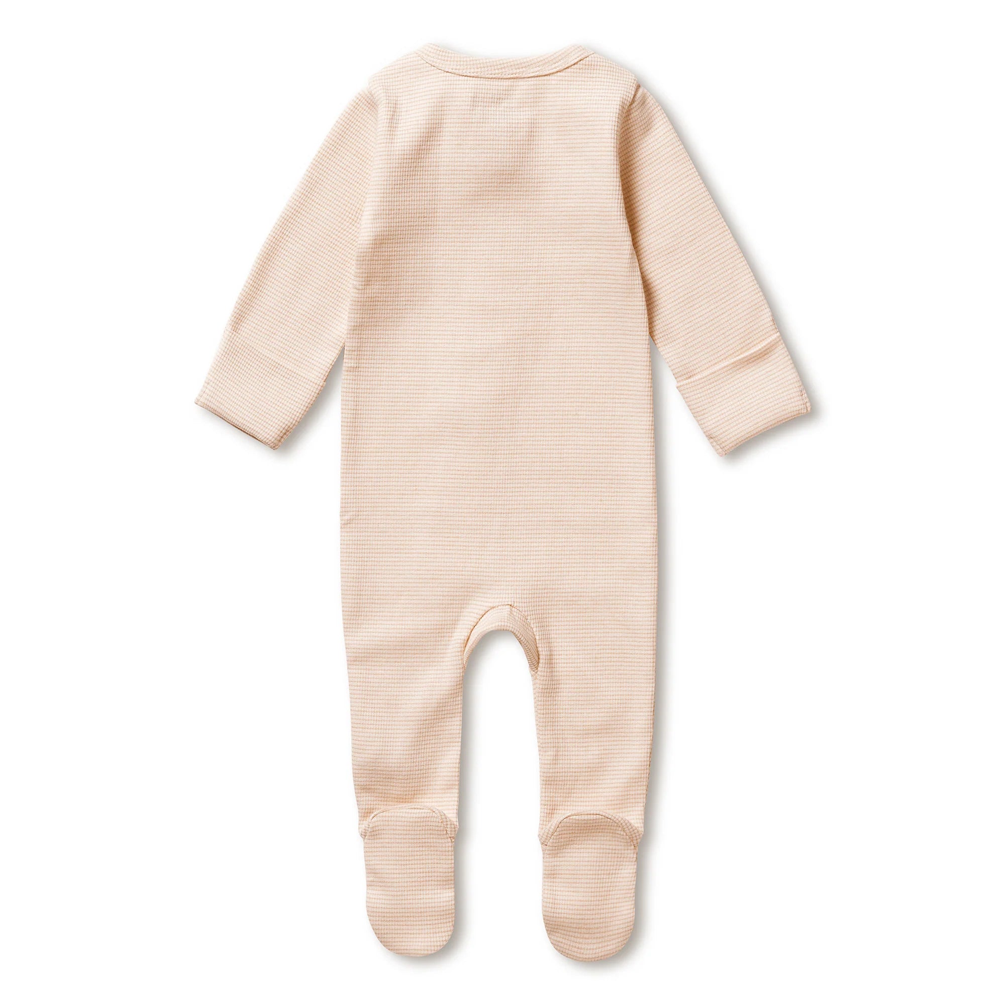 Organic Stripe Rib Zipsuit with Feet - Cantaloupe - Twinkle Twinkle Little One