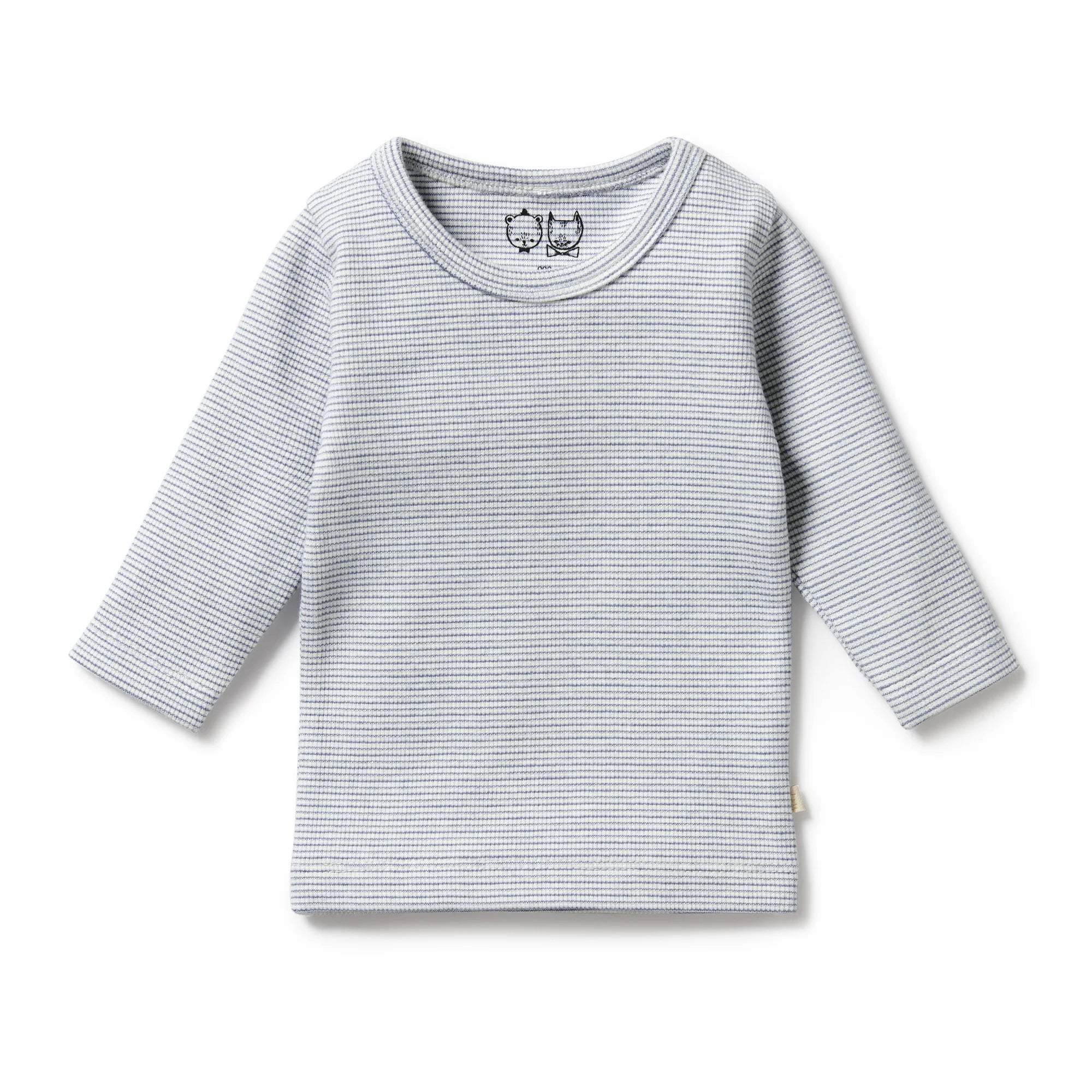 Organic Stripe Rib Long Sleeved Top & Legging Set - Rain Drop - Twinkle Twinkle Little One