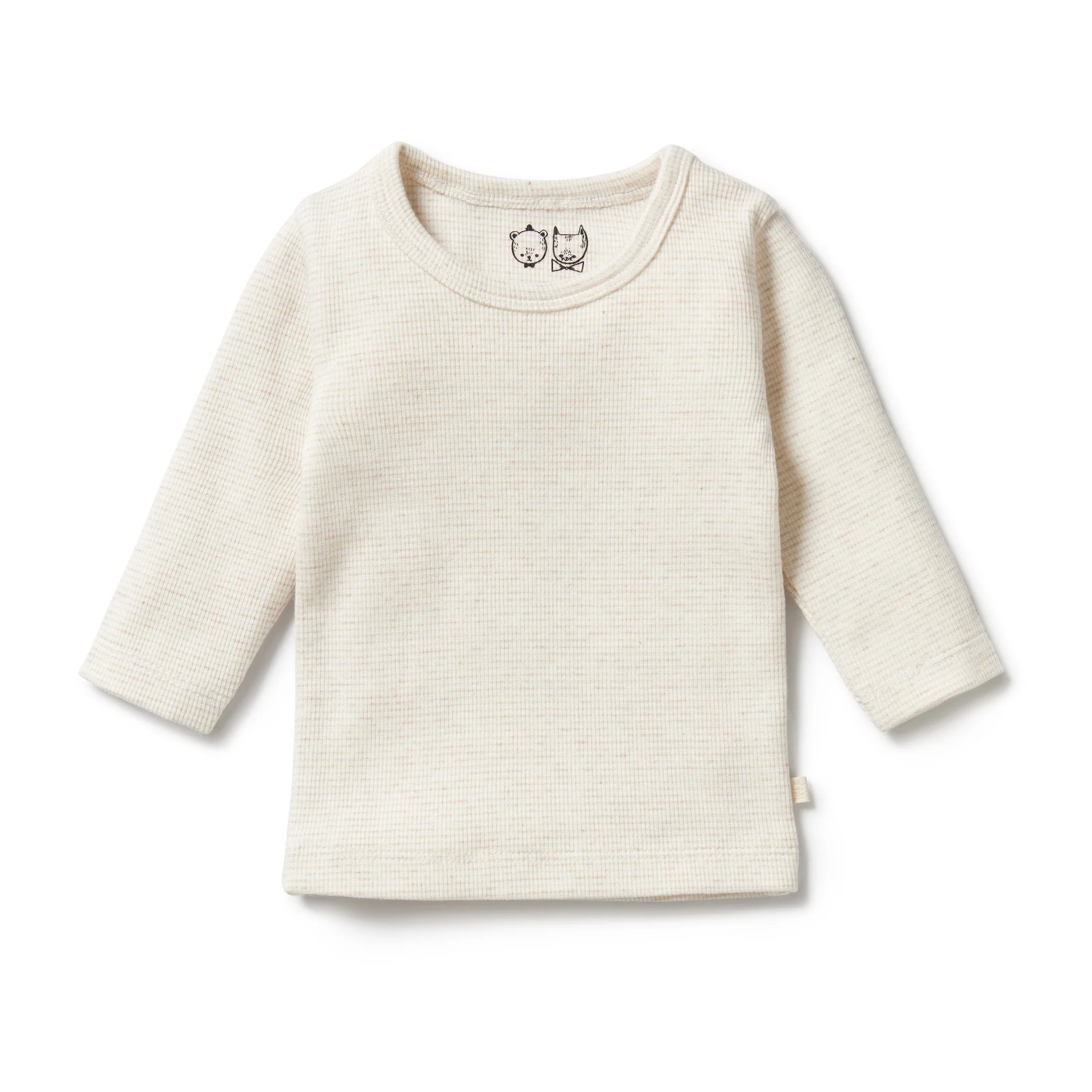 Organic Stripe Rib Long Sleeved Top & Legging Set - Oatmeal - Twinkle Twinkle Little One