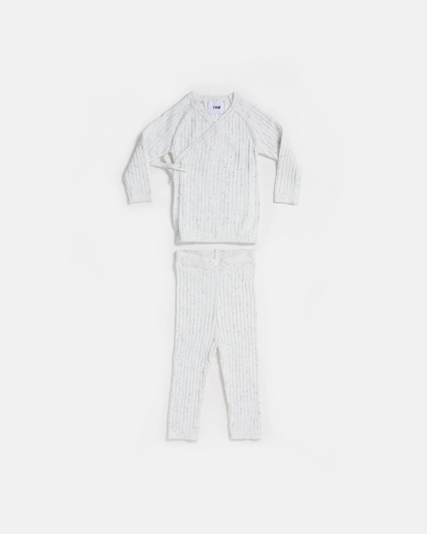 Ribbed Cotton Wrap Top & Leggings - Seashell - Twinkle Twinkle Little One