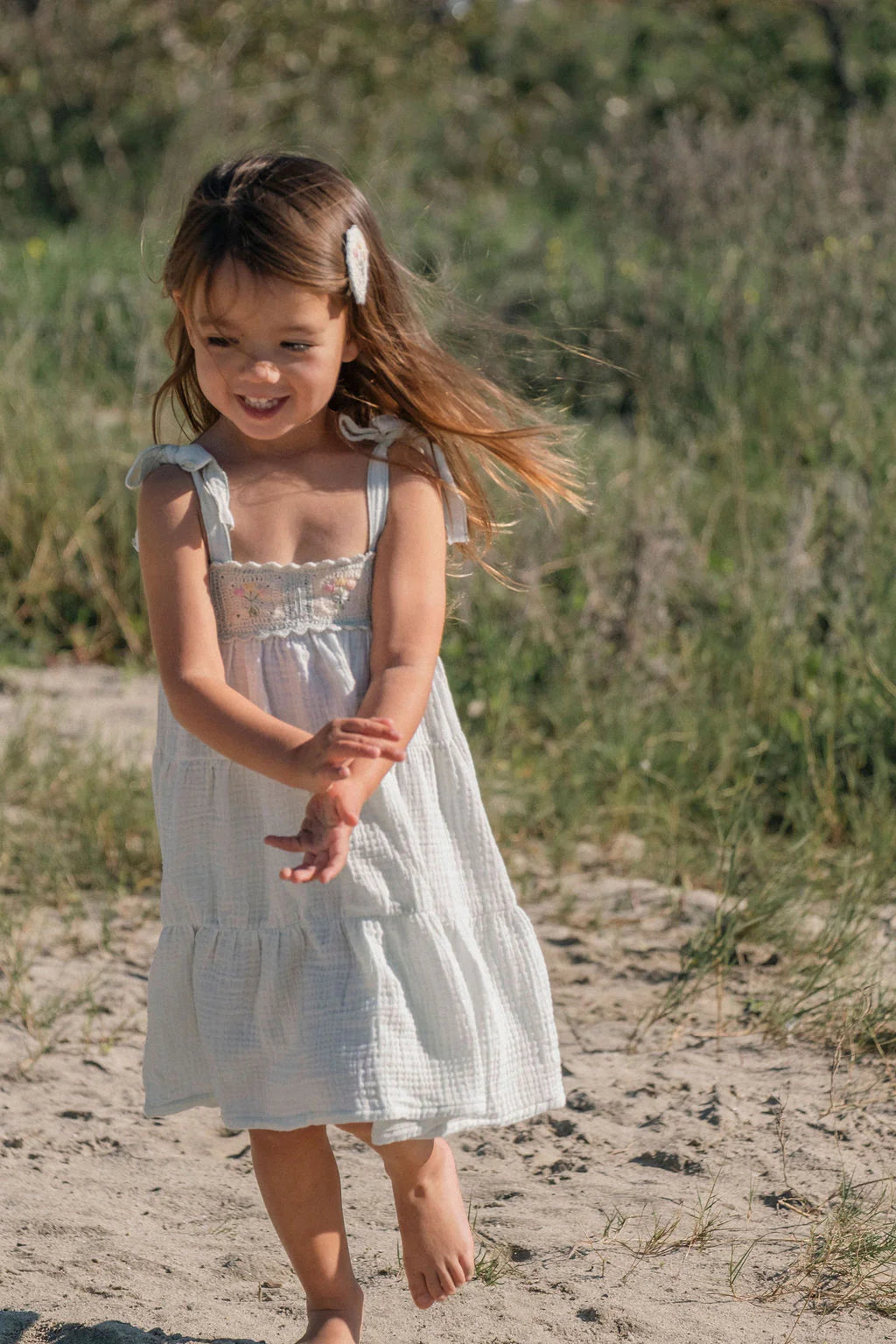 Crochet Dress in Blue Bouquet