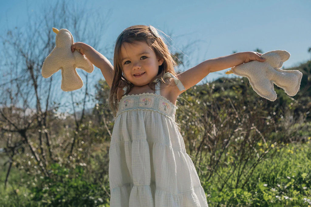 Crochet Dress in Blue Bouquet