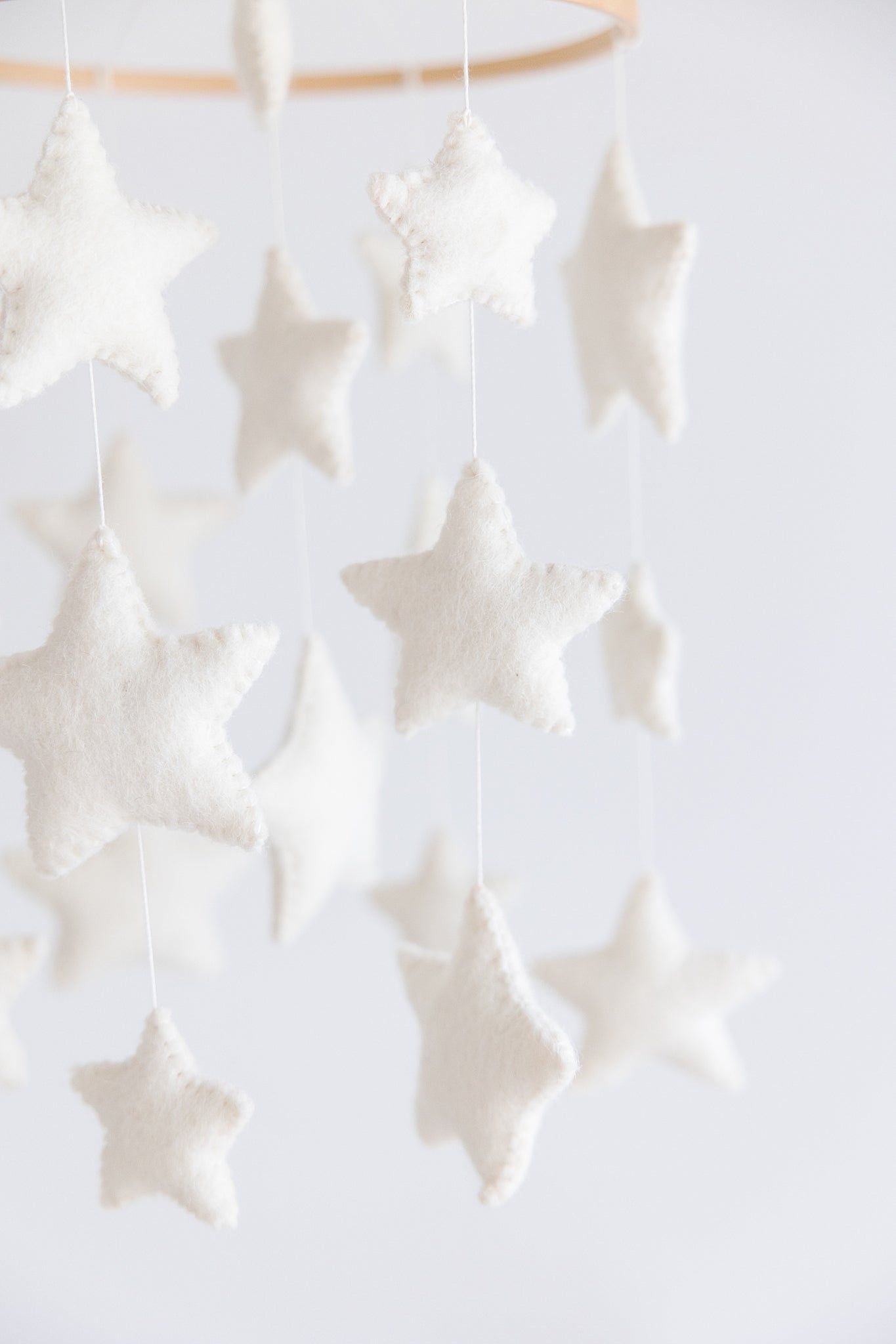 Felt White Stars Mobile - Twinkle Twinkle Little One