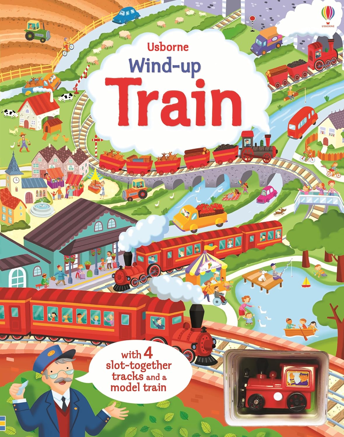 Wind-up Train: A Toy and Book Combo with a Steam Train Adventure Through Cities, Mountains, and Rivers, and a Visit to a Train Museum