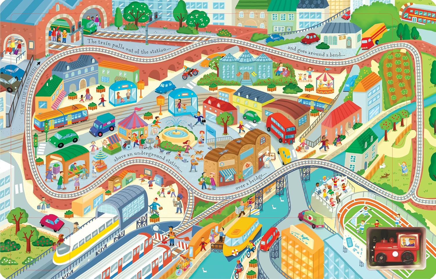 Wind-up Train: A Toy and Book Combo with a Steam Train Adventure Through Cities, Mountains, and Rivers, and a Visit to a Train Museum