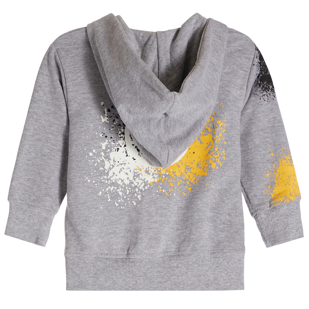 Little Mish Happy Boy Graffiti Zip Hoody - Heather - Twinkle Twinkle Little One