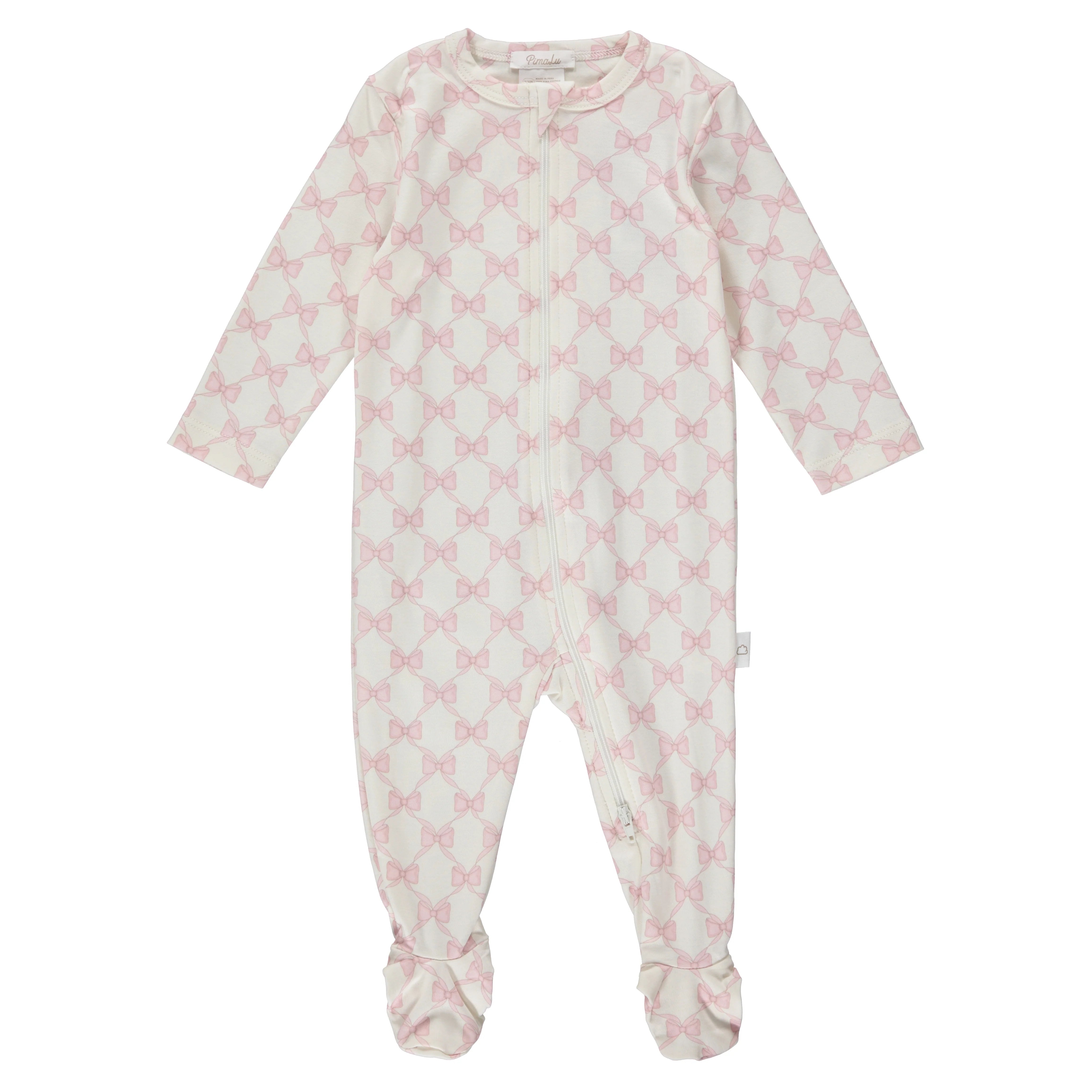 ZIPPER FOOTIE - BOWS - Twinkle Twinkle Little One
