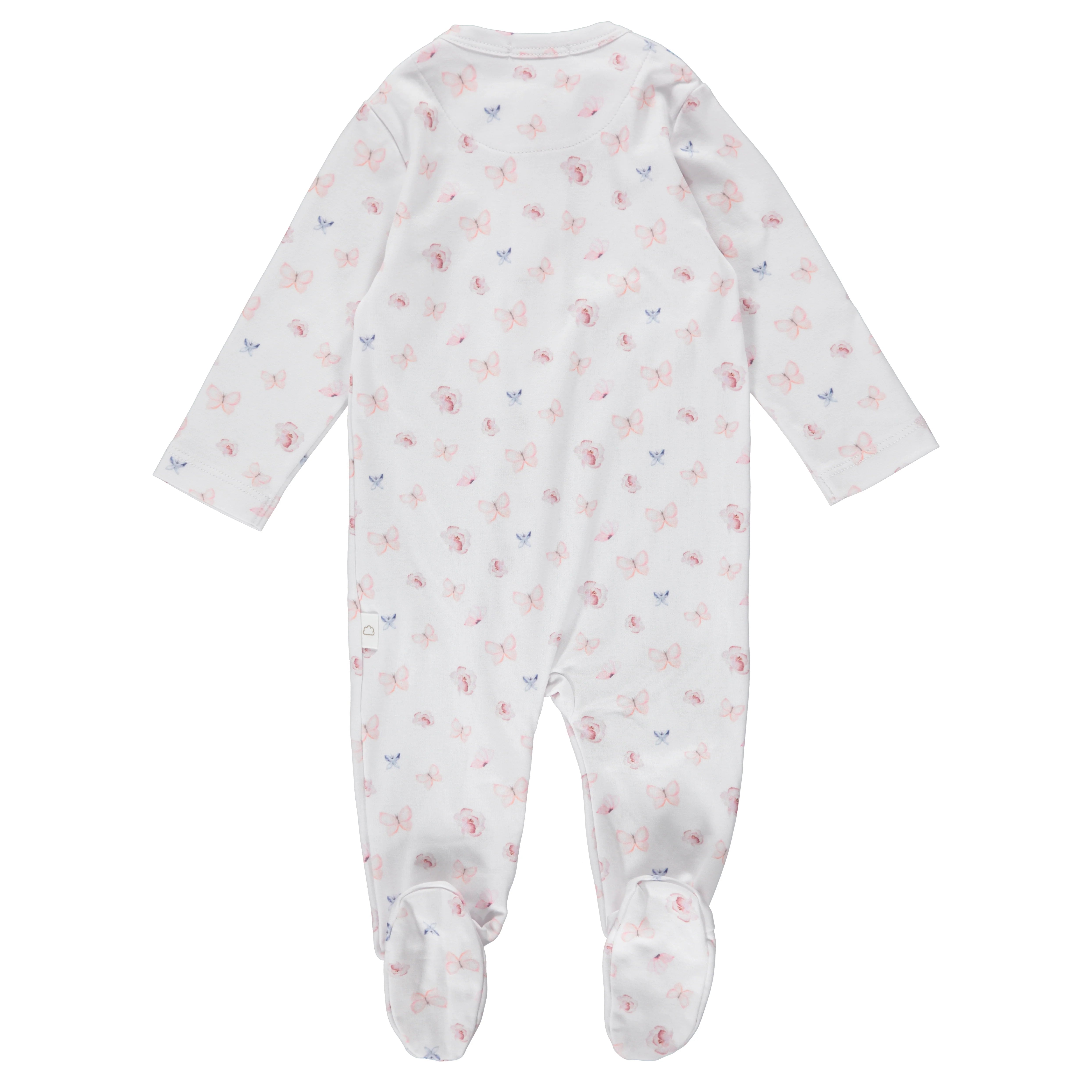 ZIPPER FOOTIE - BUTTERFLY FLORAL
