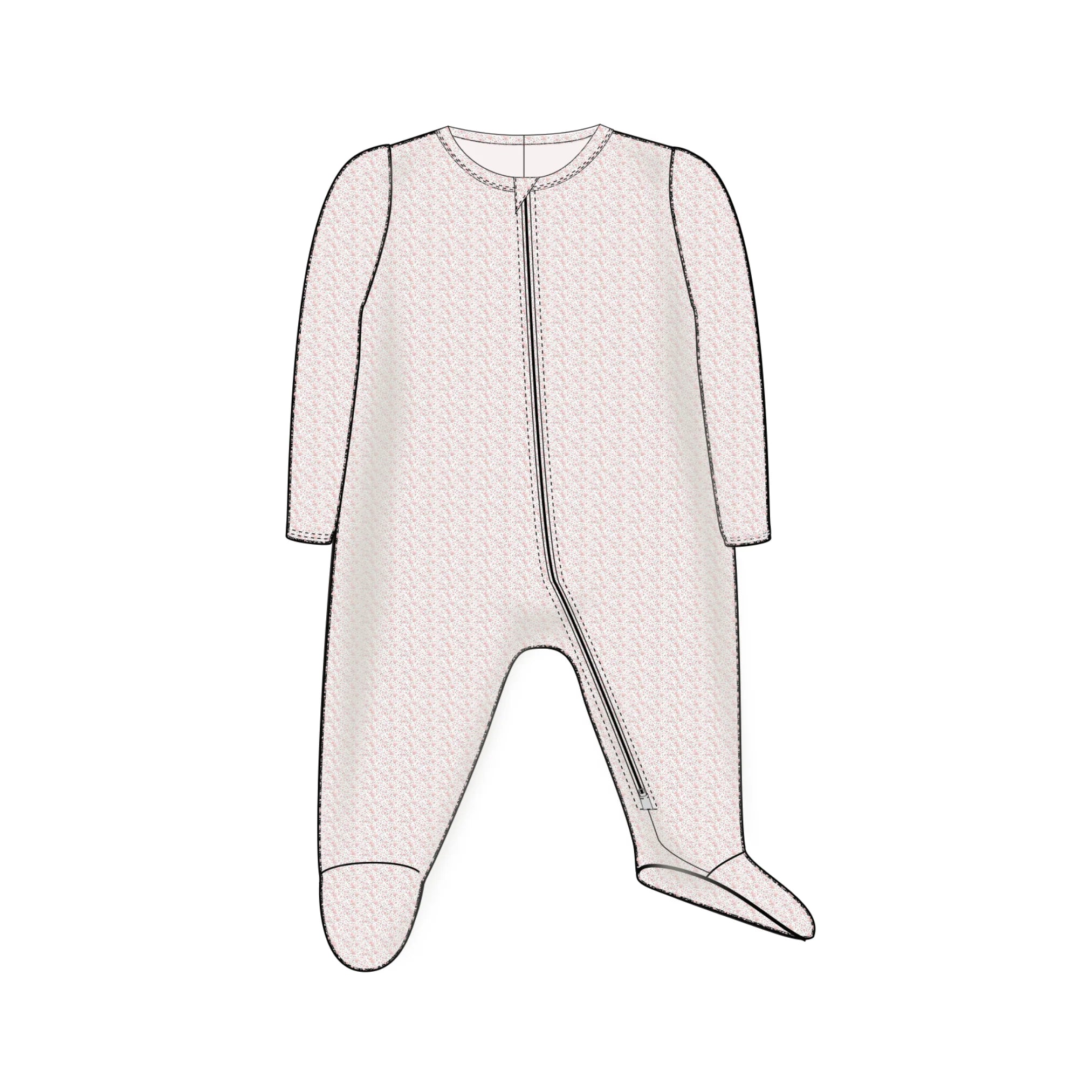 ZIPPER FOOTIE - Ditsy Floral