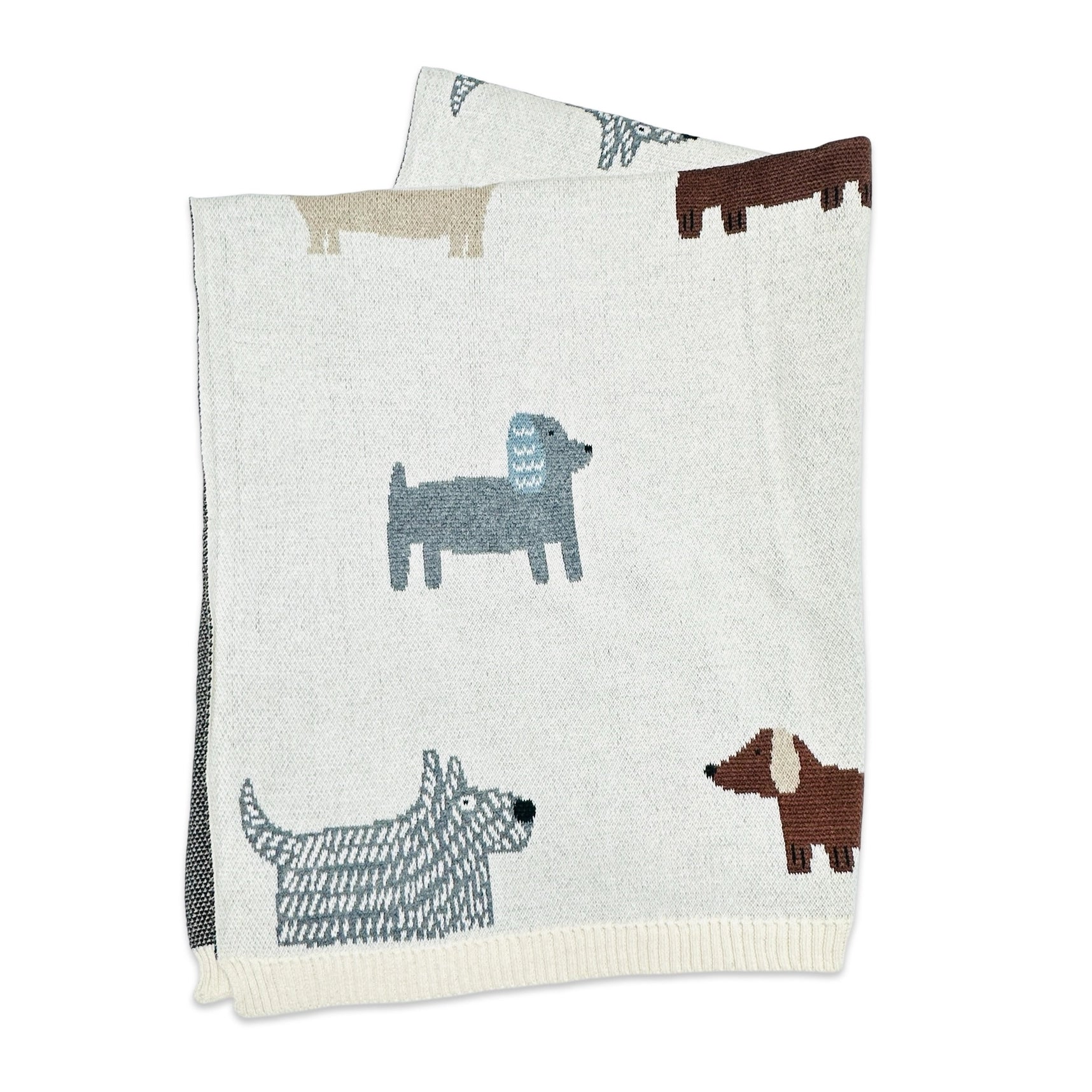 Buddy Dog - Organic Jacquard Sweater Knit Baby Blanket - Twinkle Twinkle Little One