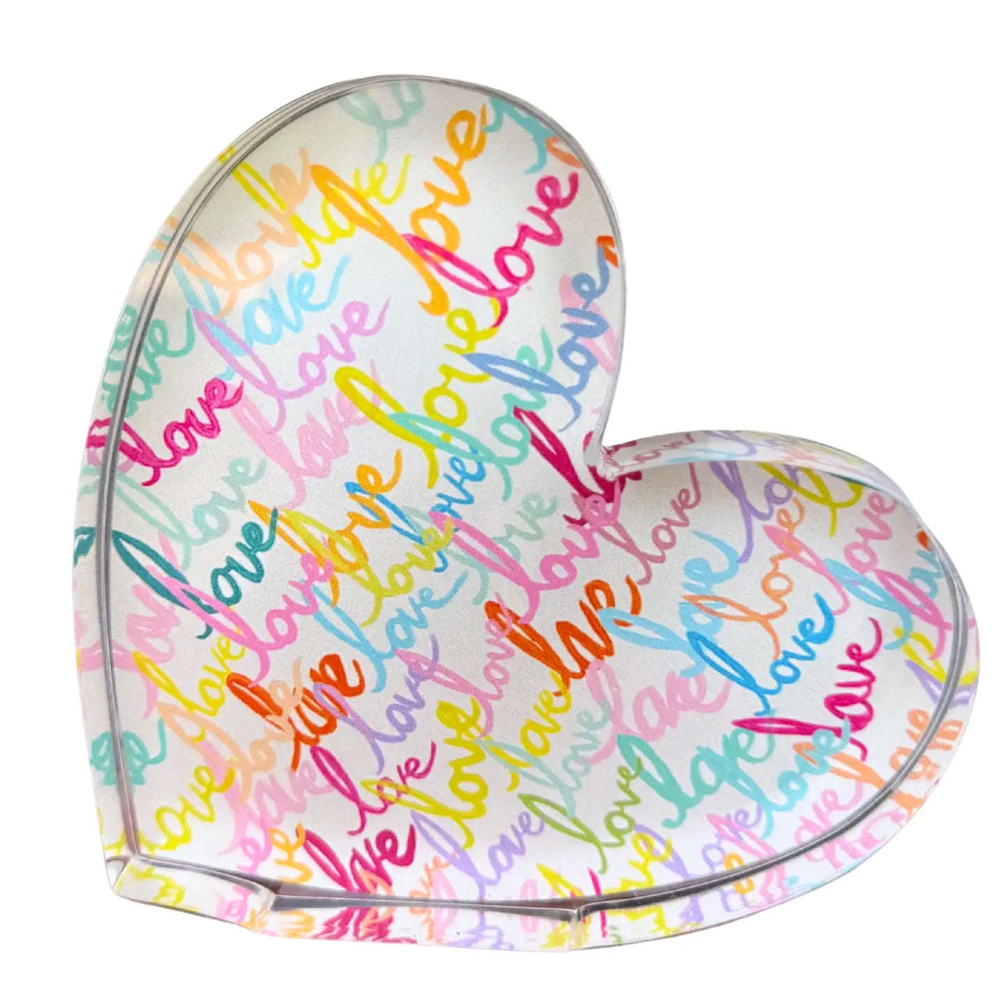 Sideways Love Heart Acrylic Shelfie/Bookend