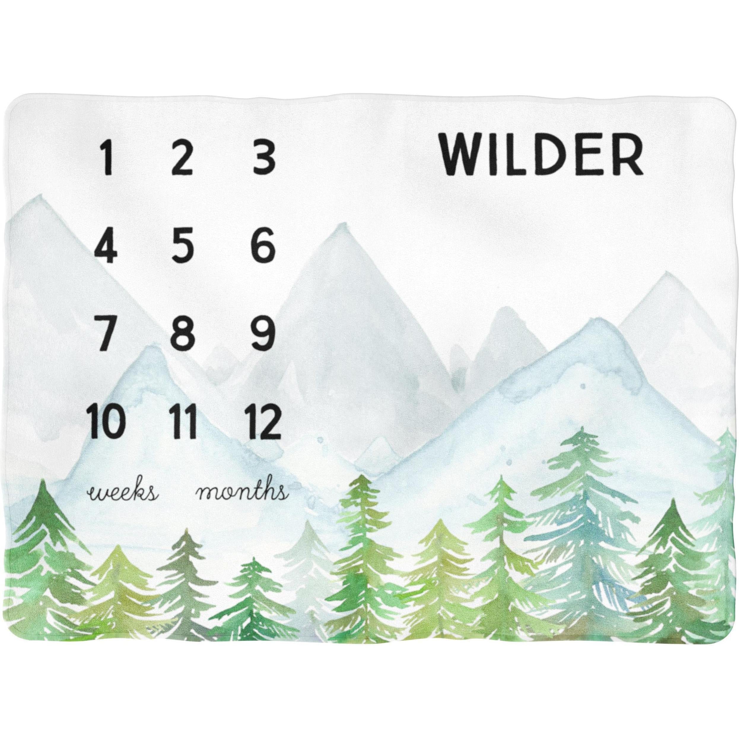 Sugar + Maple Backdrop Blanket | Forest Milestone with Name - Twinkle Twinkle Little One