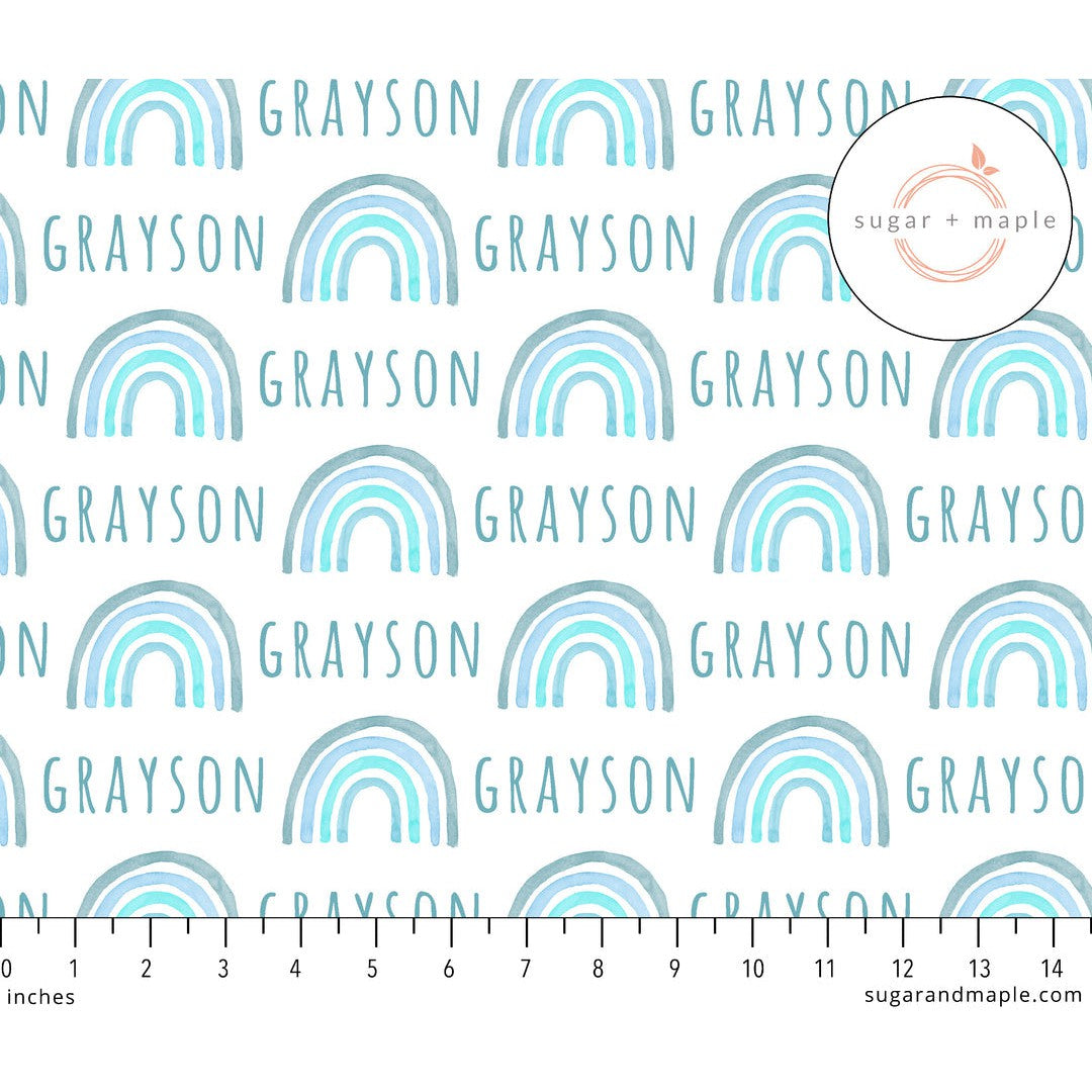 Sugar + Maple Plush Minky Fleece Personalized Blanket | Rainbow - Twinkle Twinkle Little One