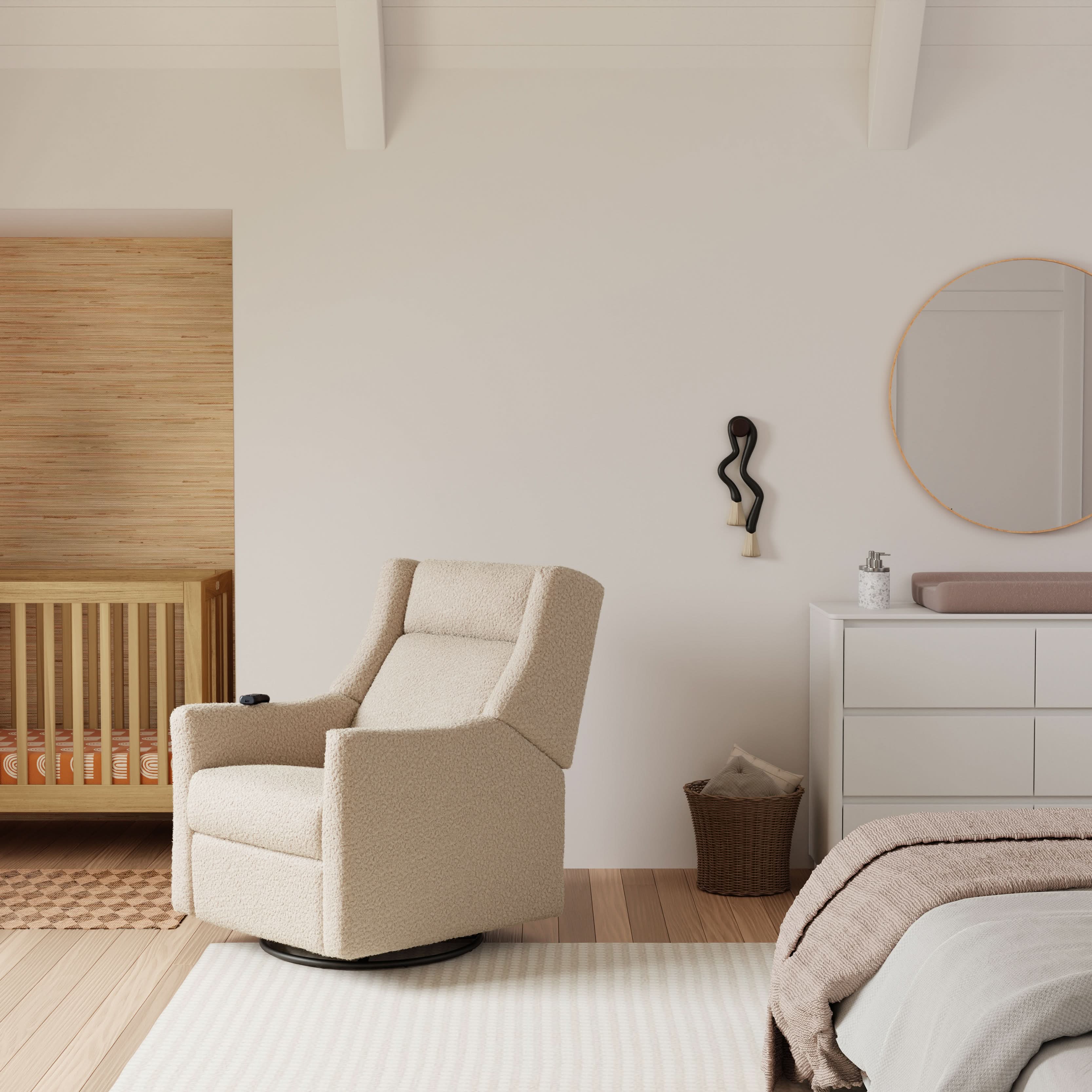 Babyletto Kiwi Deluxe Power Recliner & Swivel Glider with Heat and Massage - Twinkle Twinkle Little One