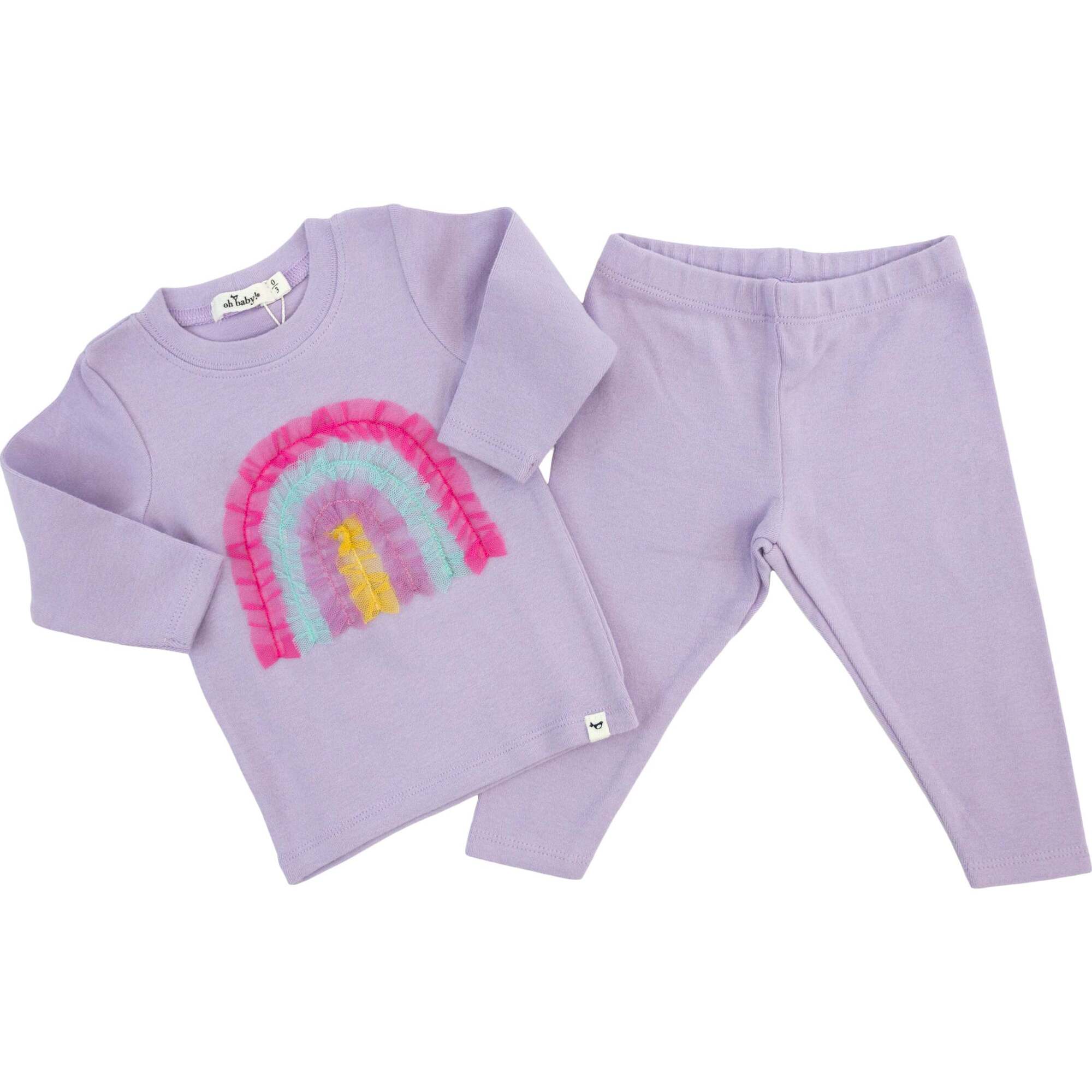 Bright Tulle Rainbow Applique 2 Piece Set - Orchid - Twinkle Twinkle Little One