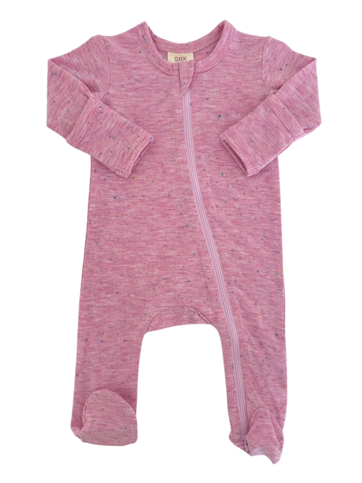 Newborn Pink Speckle 2-Way Zip Footie - Twinkle Twinkle Little One