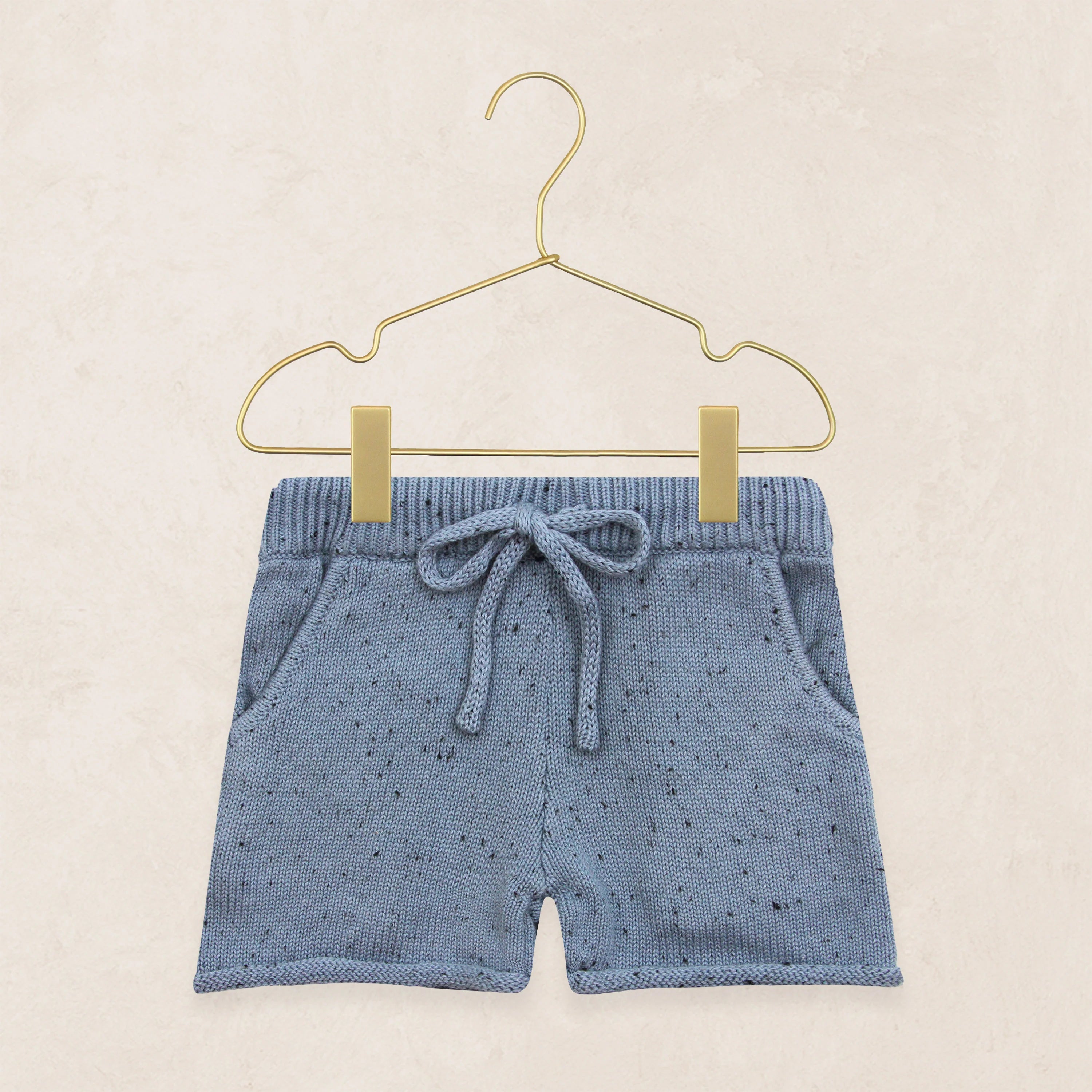 Lou Lou & Company KNIT SHORT SLEEVE TEE & KNIT SHORTS Set - Cadet SPECKLE - Twinkle Twinkle Little One