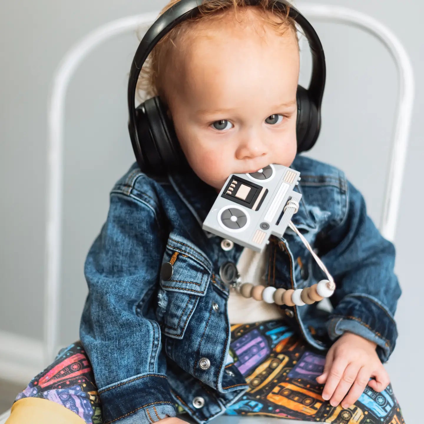 Boom Box Radio Silicone Teething Toy - Grey