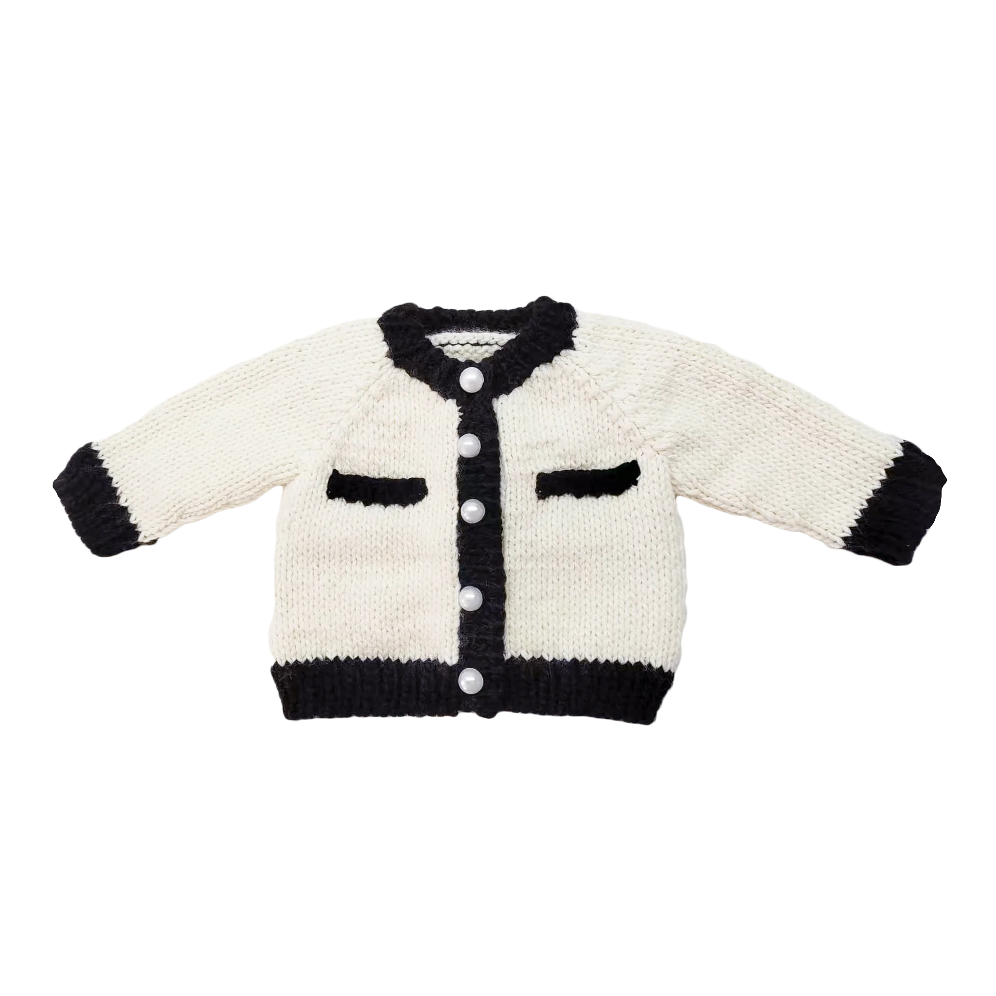 Coco Cardigan - Cream & Black - Twinkle Twinkle Little One