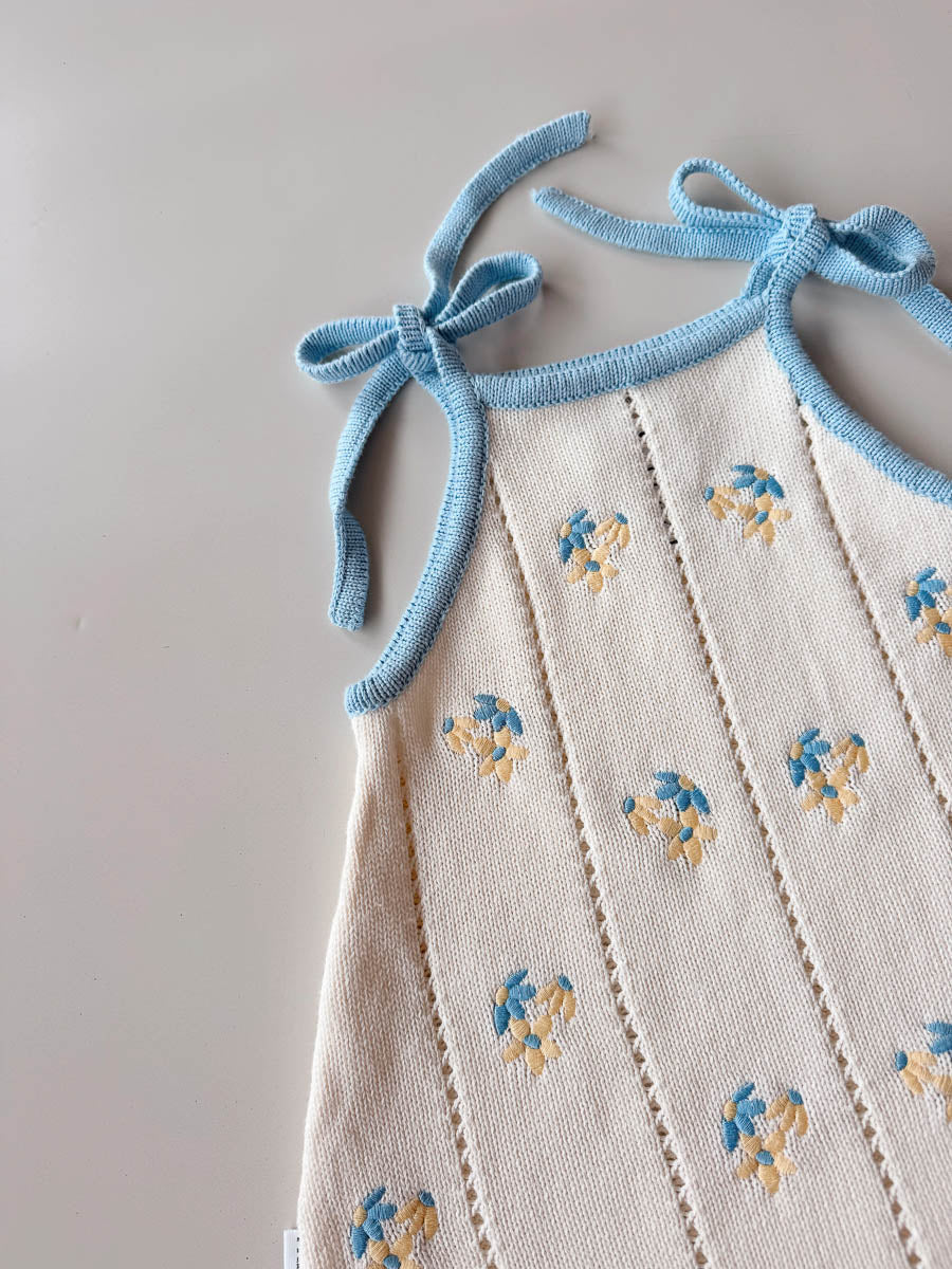 Bloom Pointelle Tie Dress - Pansy