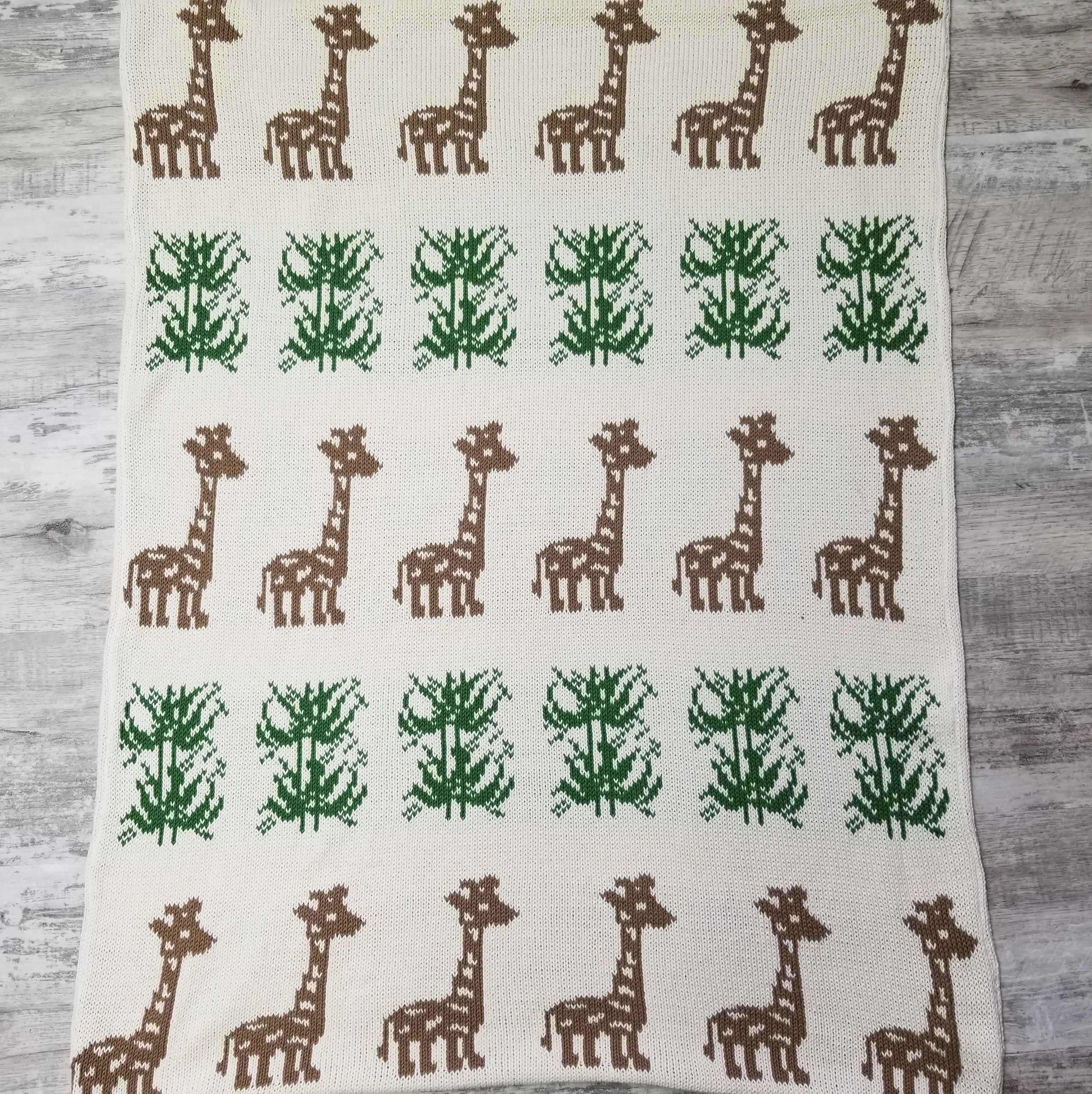 Giraffe Double Cotton Knit Blanket