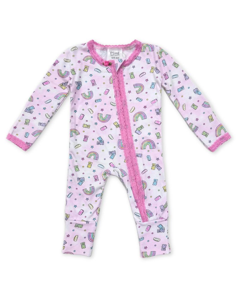 Dreamy Lace Trim Flip-Footie