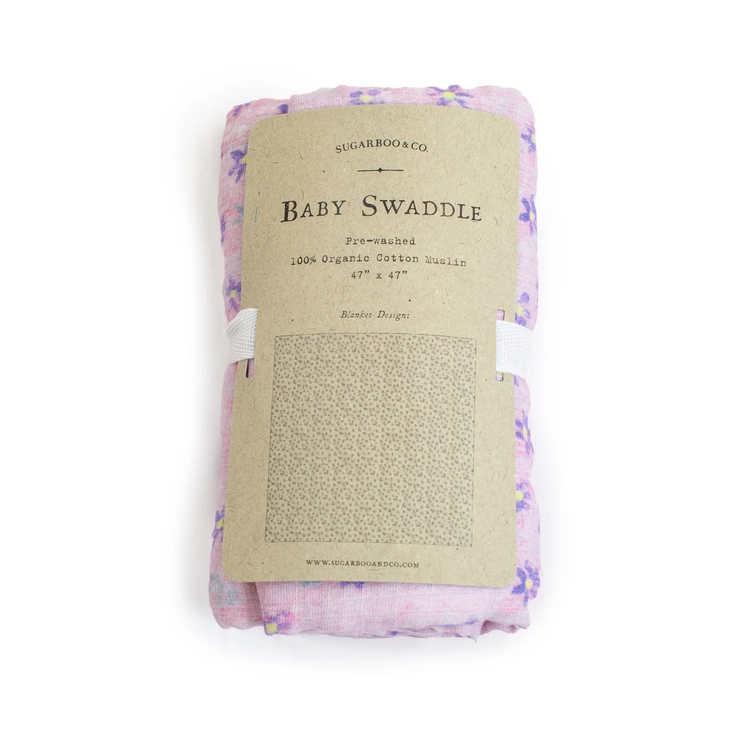 Pink Floral Swaddle Blanket 47" x 47" - Twinkle Twinkle Little One