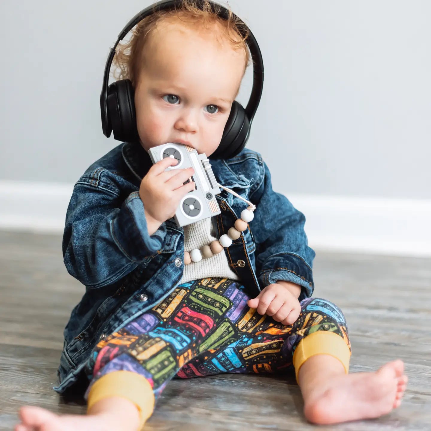 Boom Box Radio Silicone Teething Toy - Grey