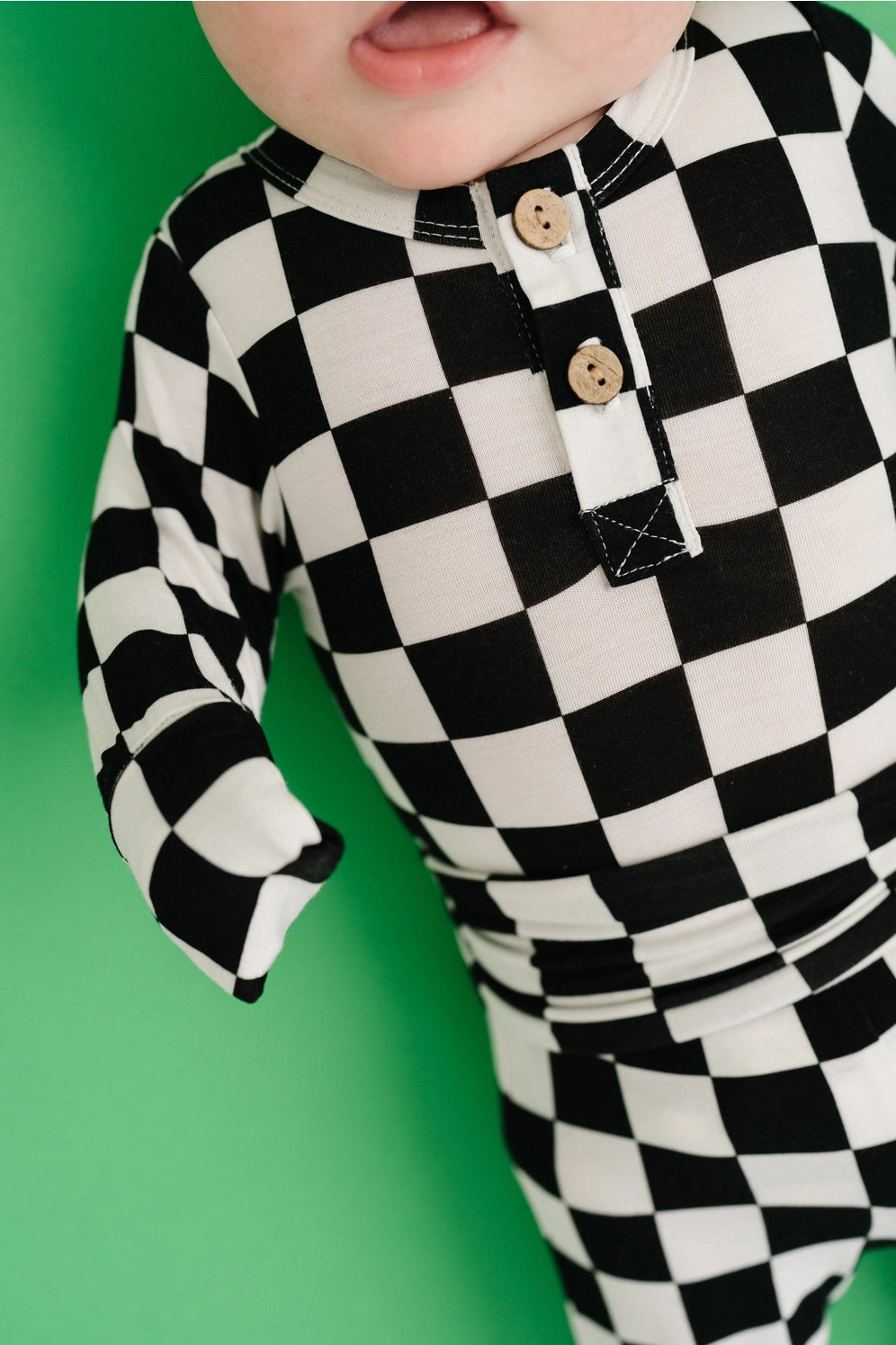 Black Checkered Bamboo Three Piece Set - Newborn - Twinkle Twinkle Little One