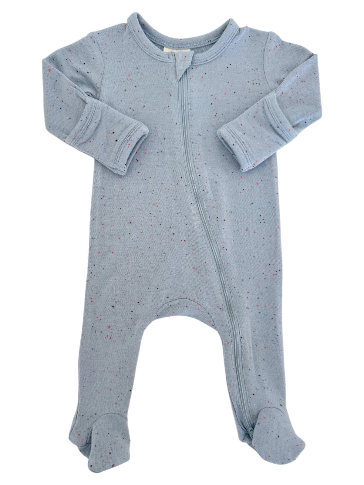 Newborn Glacier Speckle 2-Way Zip Footie - Twinkle Twinkle Little One