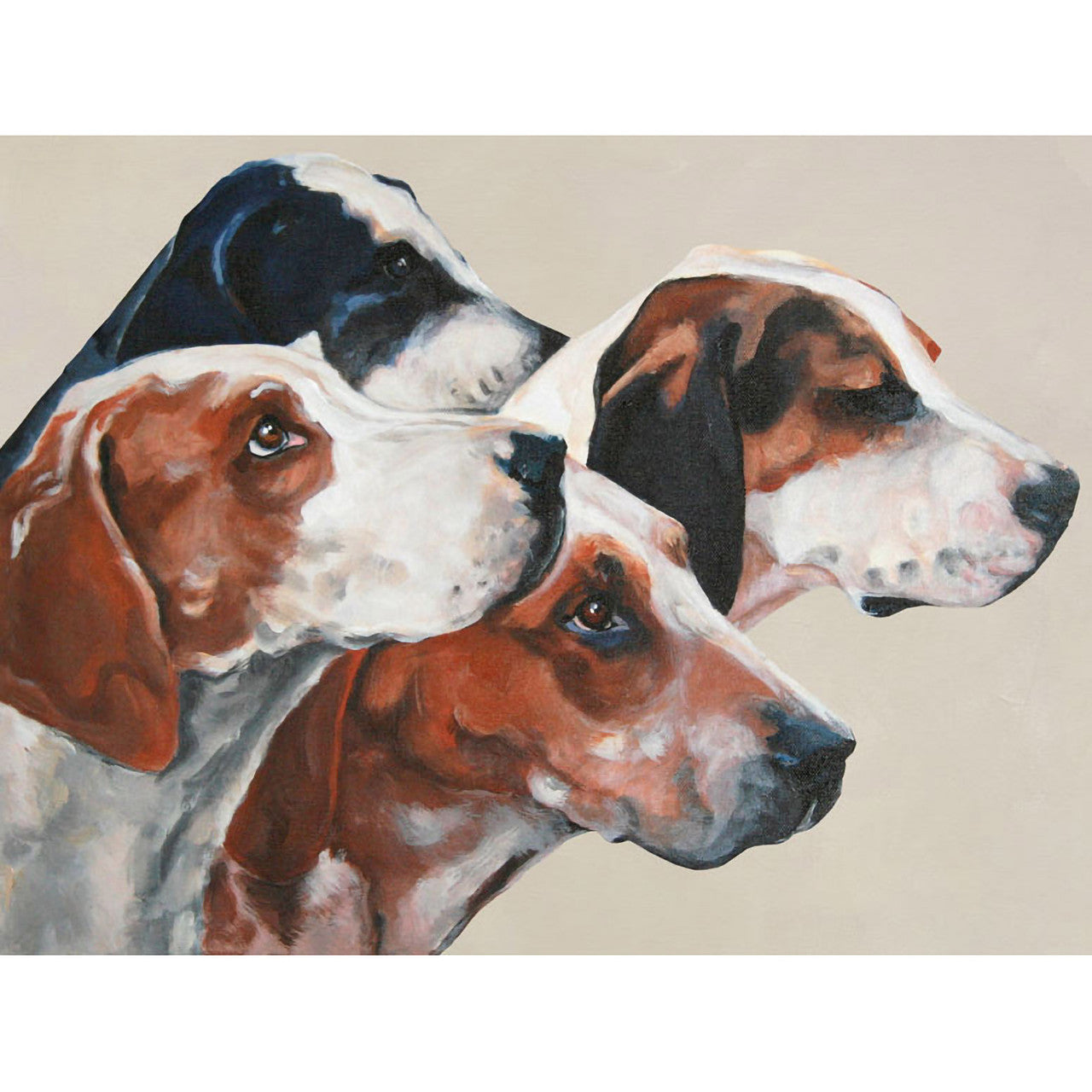 Foxhounds On Cream Stretched Canvas Wall Art - Twinkle Twinkle Little One